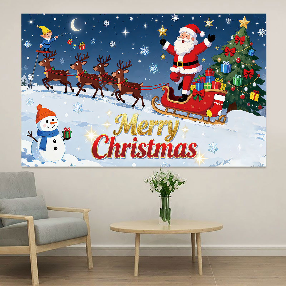 Snowflake Window Decal - 1 autocollant mural de Noël en