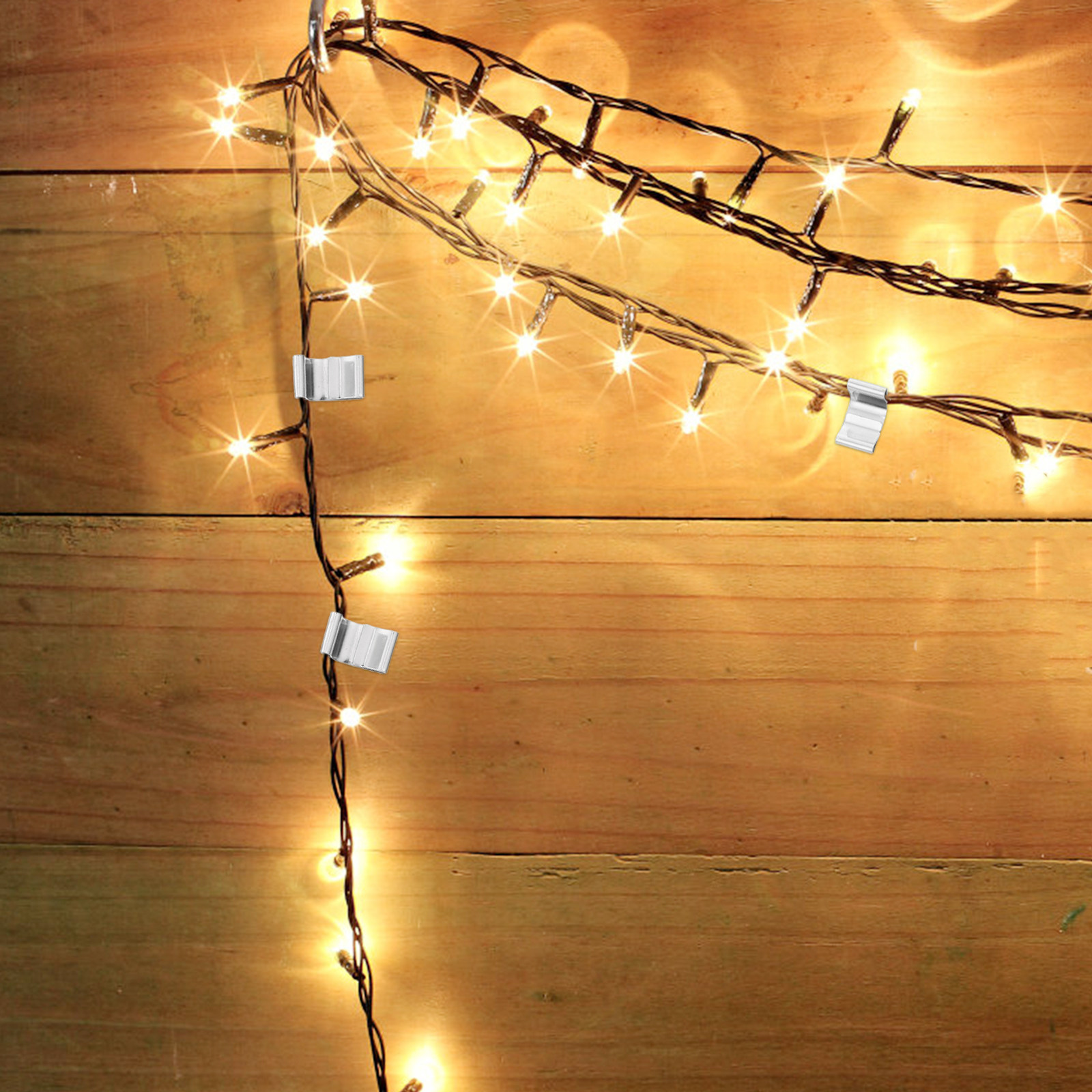 Christmas Lights Outdoor - 100 pièces de clips métalliques résistants