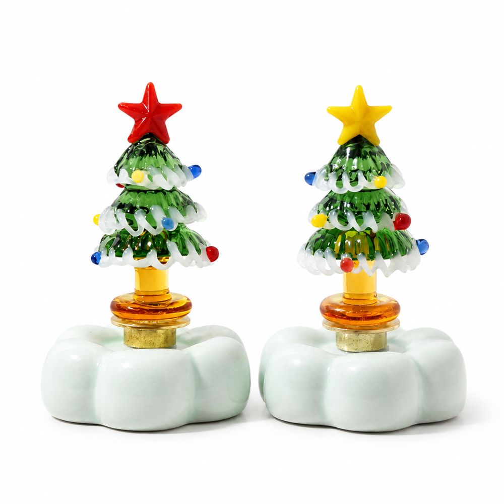 Star Tree Topper - Figurine d'arbre de Noël en verre