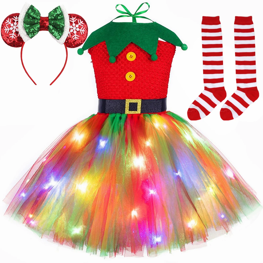 Elf Costume Christmas - Robe Tutu de noël en Tulle
