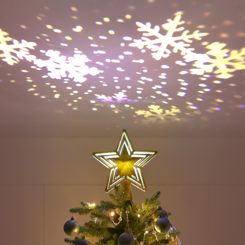 Star Tree Topper - Décoration d'arbre de Projection LED, pentagramme