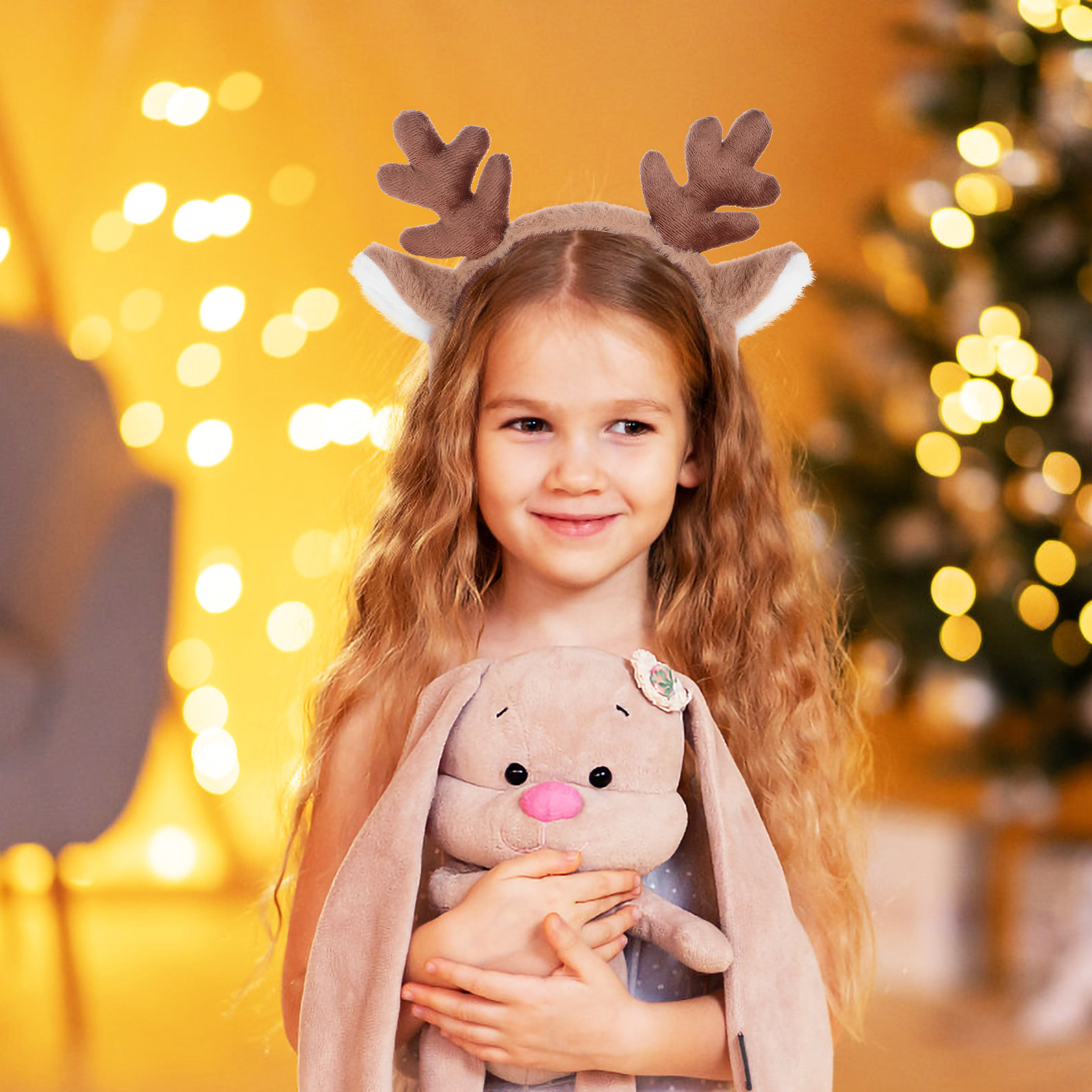 Reindeer Antlers Headband - Serre-tête de Noël avec cornes de