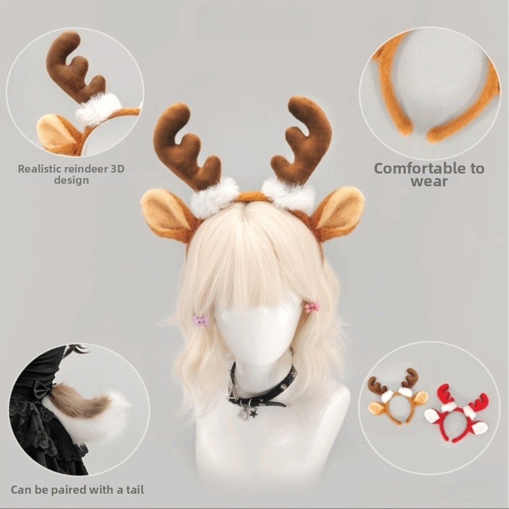 Serre-tête en peluche avec cor - Reindeer Antlers Headband avis et prix