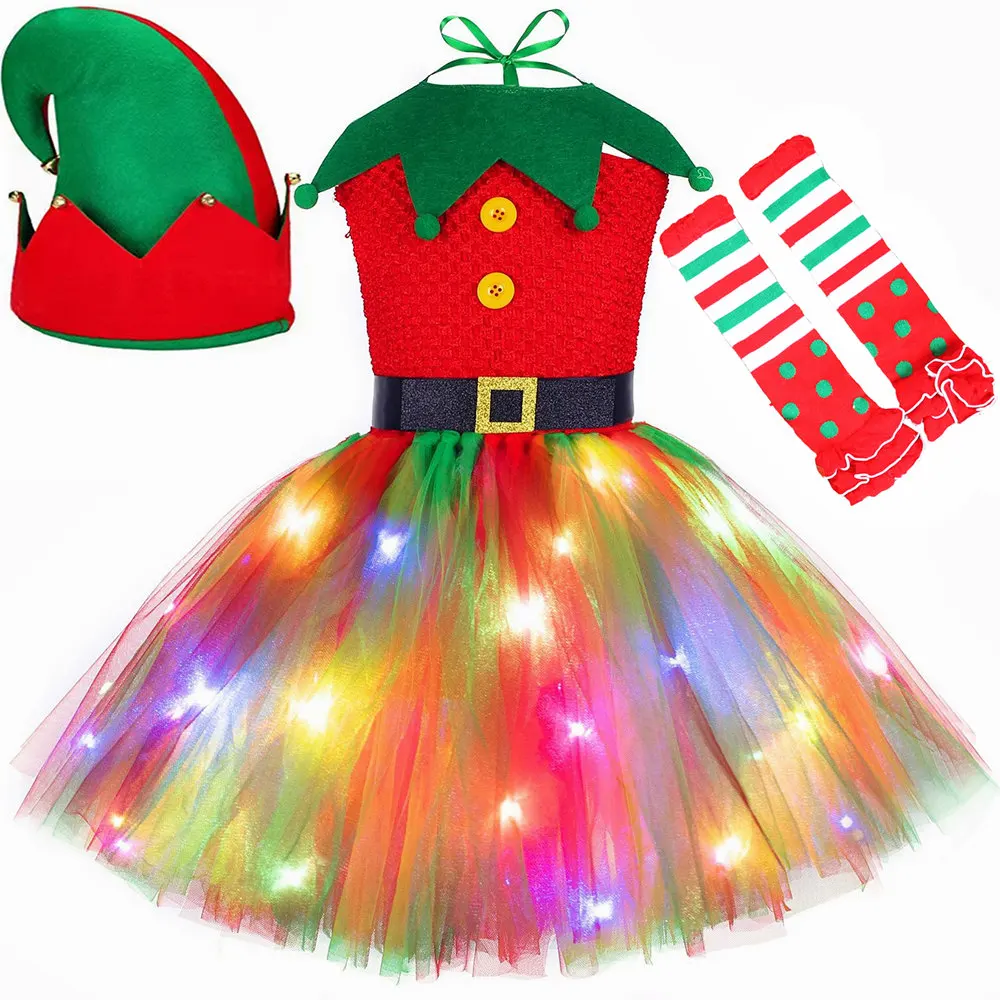 Robe Tutu de noël en Tulle rou - Elf Costume Christmas avis et prix