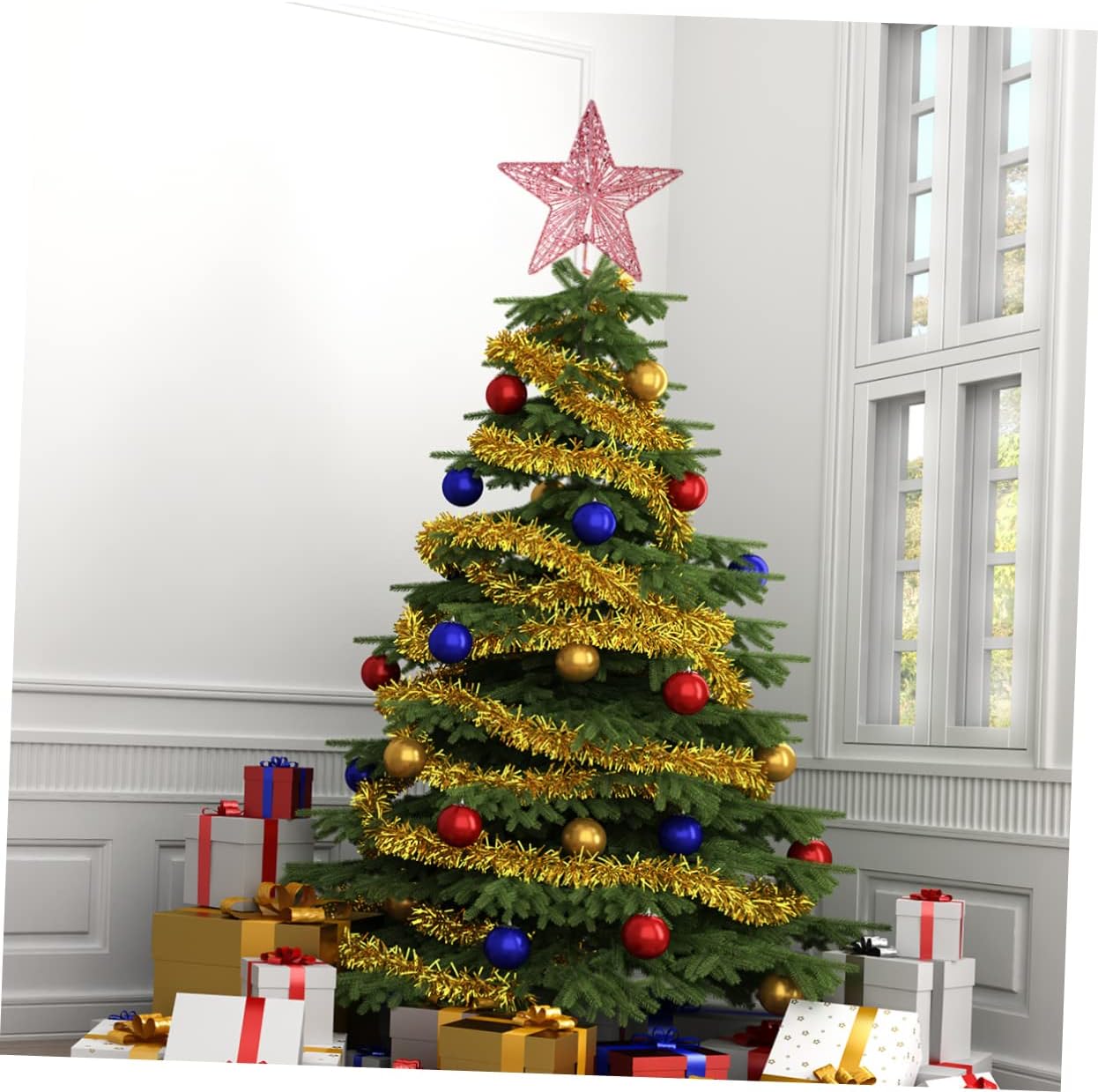 Noël rose Pentagon haut étoile - Star Tree Topper avis et prix